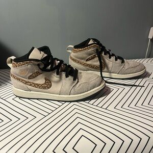 Nike Beige and Brown High-Top Sneakers